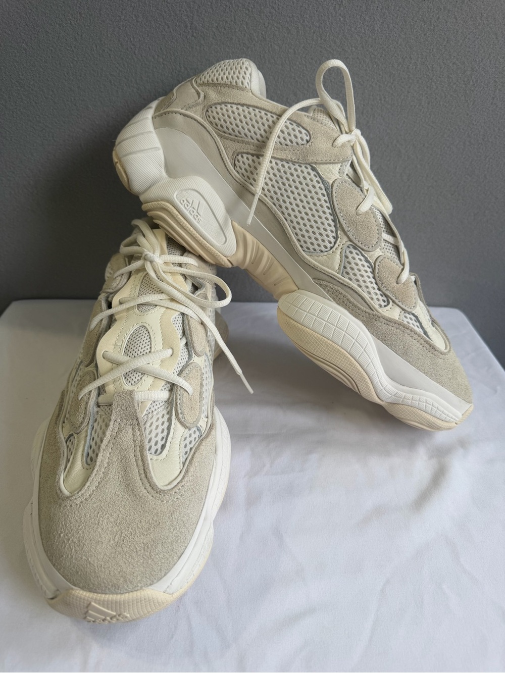 Adidas Yeezy 500 Bone White Sneakers Men’s Size 13 Suede Mesh